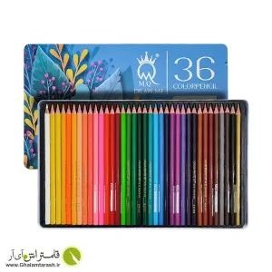 مداد رنگی 36 رنگ ام کیو جعبه فلزی